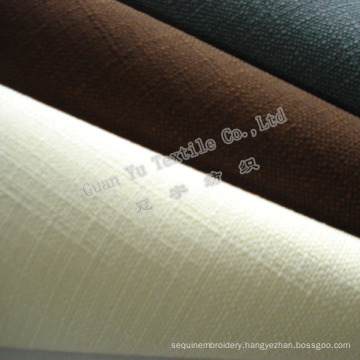 Solid Upholstery Polyester Linen Fabric for Home Uses